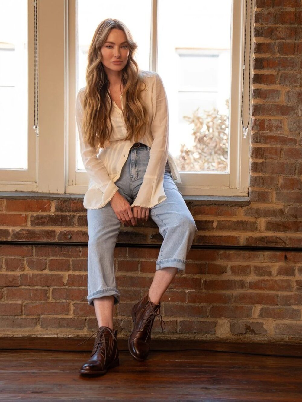 BED|STÜ Bonnie Cobbler Series Teak Rustic Leather Combat Boots Size 7.5